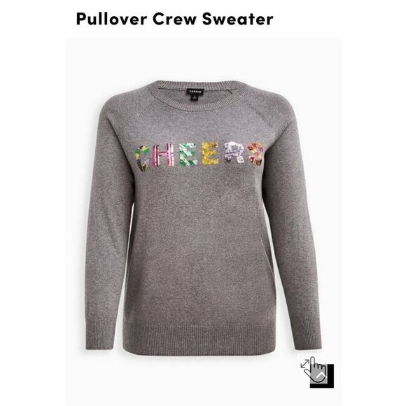 Torrid pullover crew sweater Cheers size 4X - Picture 4 of 6